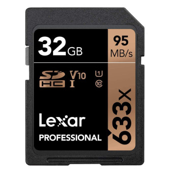 Lexar 633X Professional 32GB V10 U1 SDHC™/SDXC™ UHS-I Memory Cards (up to 95MB/s)
