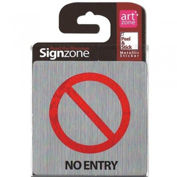 Signzone Peel & Stick Metallic Sticker - NO ENTRY ( Item No: R01-45 )