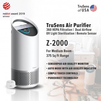 Trusens Z-2000 Air Purifier with SensorPod Air Quality Monitor, Medium Room - 375 Sq Ft Range