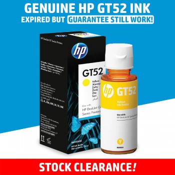 [CLEARANCE] Original HP GT52 Yellow Original Ink Bottle - Original HP Ink M0H56AA Ink Tank Bottle (8000 Pages)